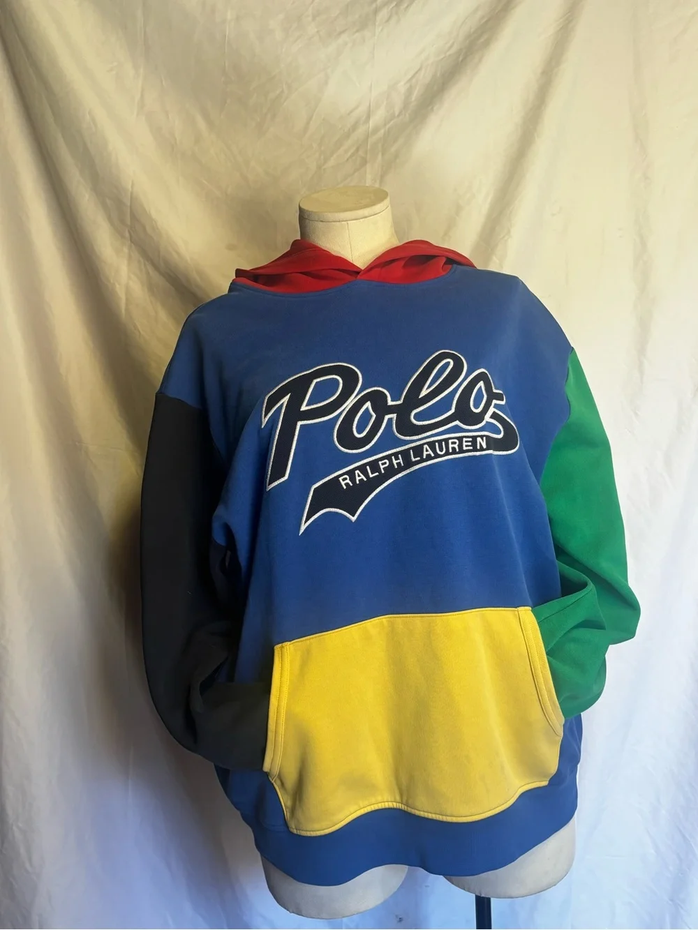 Ralph Lauren Colorblock Polo Hoodie - Blue, Yellow, Green, Black, Red